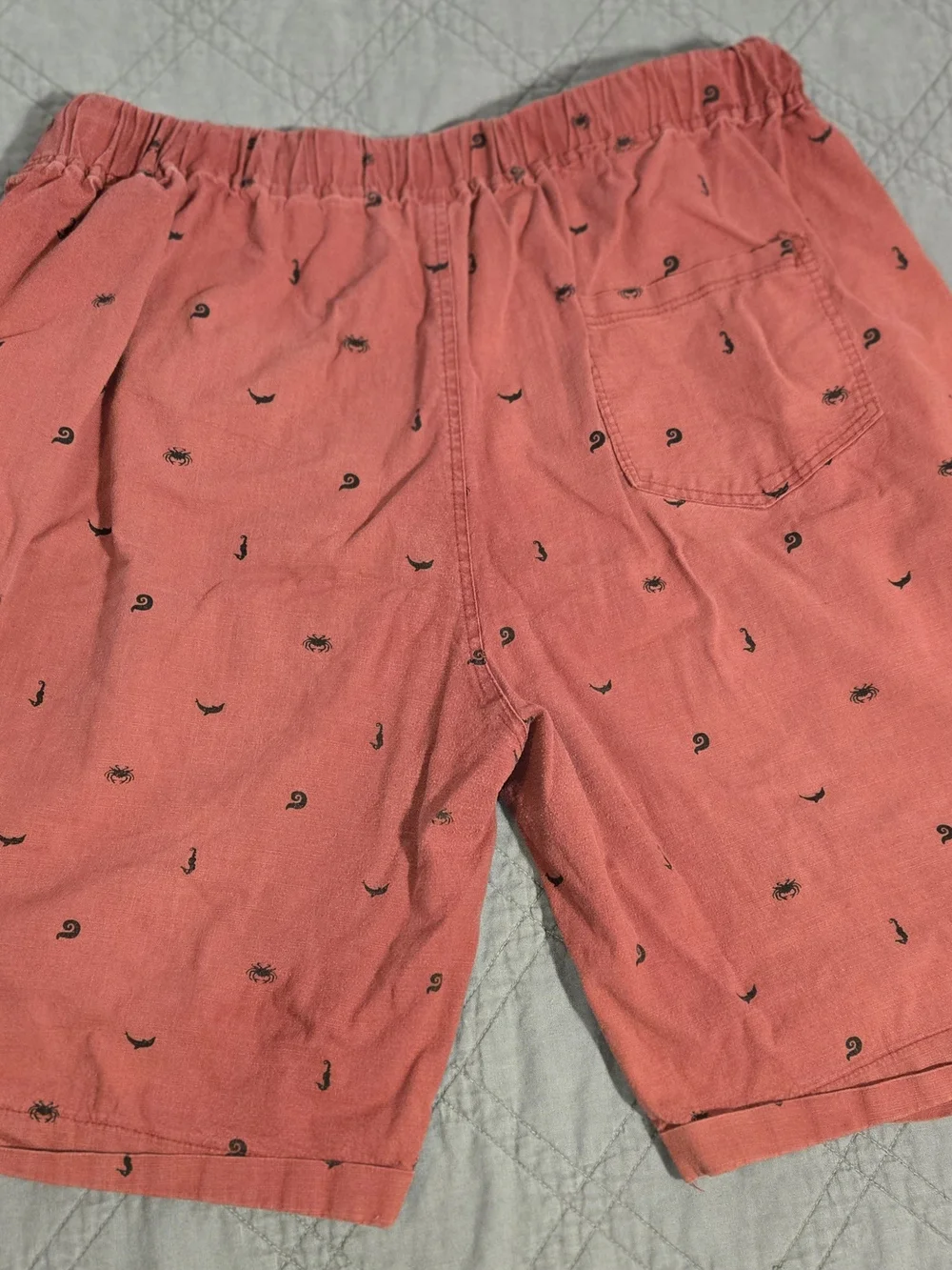 Men's Comfy Coral Drawstring  Shorts with Subtle Fun Print